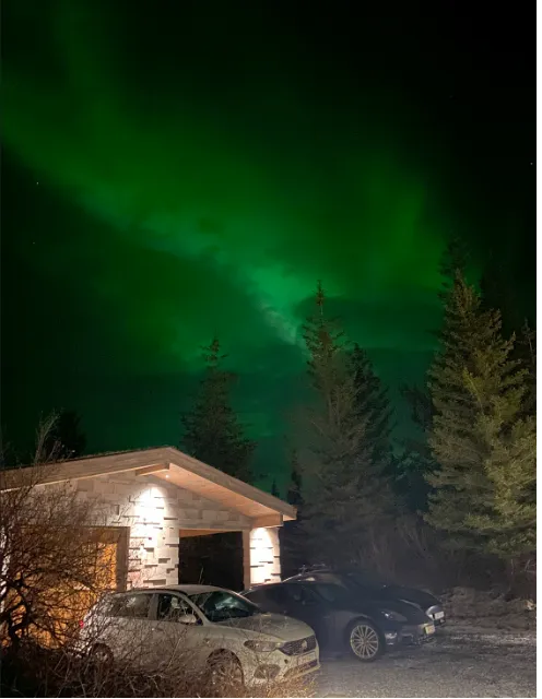 Northern lights over the staff building